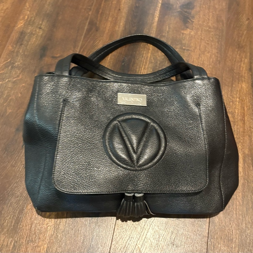 Valentino Black Leather Shoulder Bag